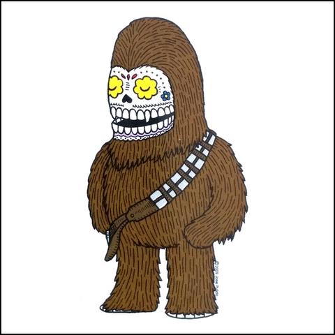 Chewbacca Sugar Skull Sticker Star Wars