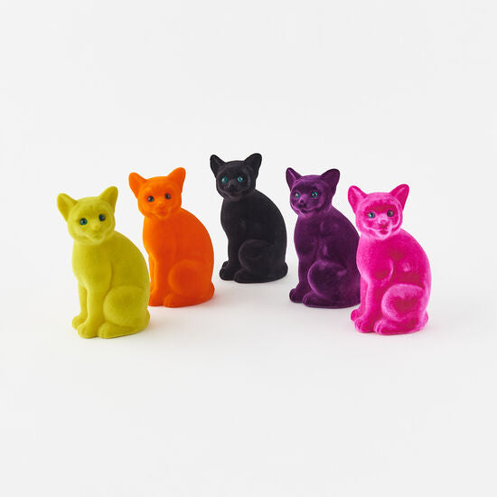 Flocked Cat Assorted 8" (LIME ONLY)