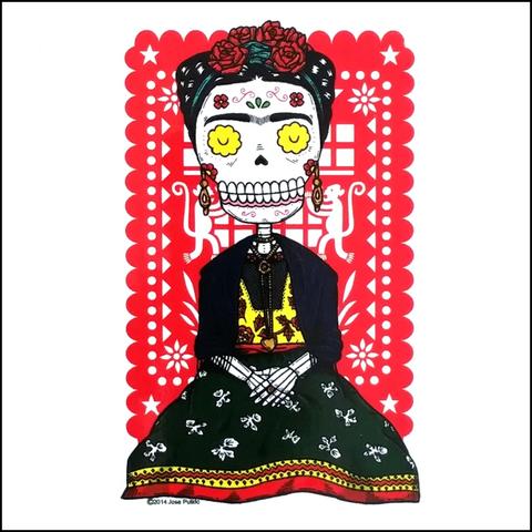 Frida Kahlo Sugar Skull Sticker