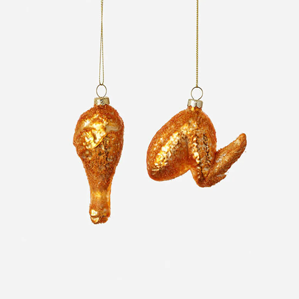 Fried Chicken Glass Assorted Ornament