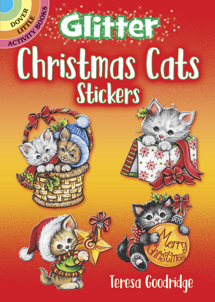 Glitter Christmas Cat Stickers