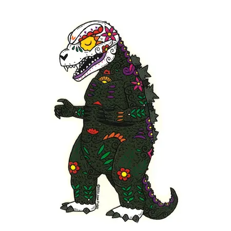 Godzilla Sugar Skull Sticker