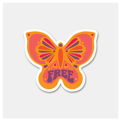 Groovy Free Butterfly Sticker