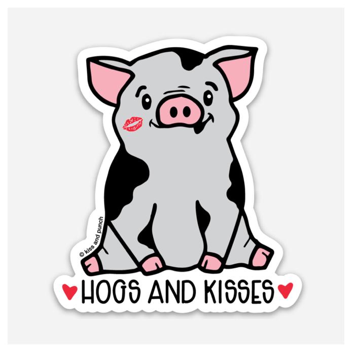 Hogs And Kisses Sticker