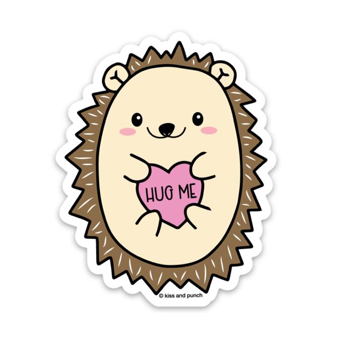 Hug Me Hedgehog Sticker – www.shoptherocket.com