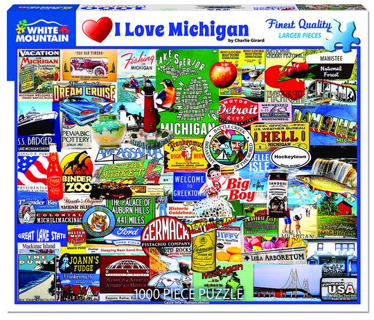 I Love Michigan Puzzle 1000 pc