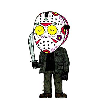 Jason Voorhees Sugar Skull Sticker