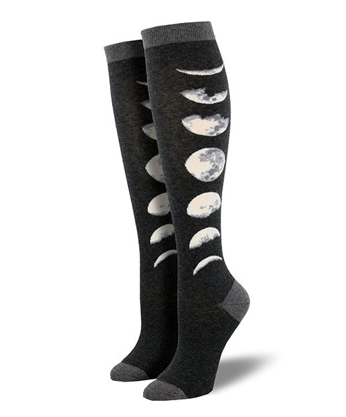 Just A Phase Women's Knee High Socks Charcoal Heather
