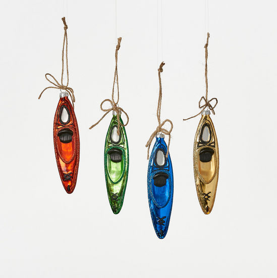 Kayak Glass Ornament