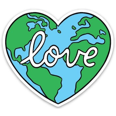 Love Earth Heart Die Cut Sticker