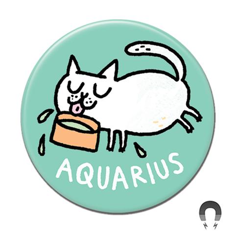 MAGNET Aquarius Cat Round