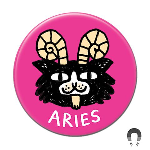 MAGNET Aries Cat Round
