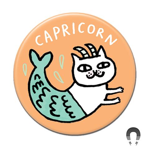 MAGNET Capricorn Cat Round