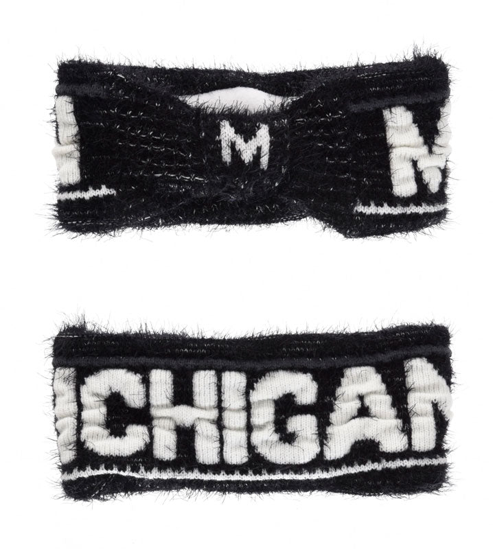 Michigan Black Fuzzy Headband