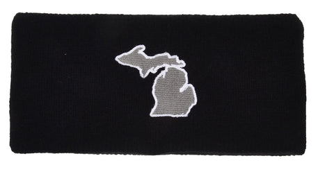 Michigan Map Black Headband