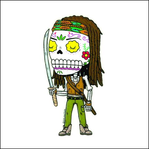 Michonne Sugar Skull Sticker Walking Dead