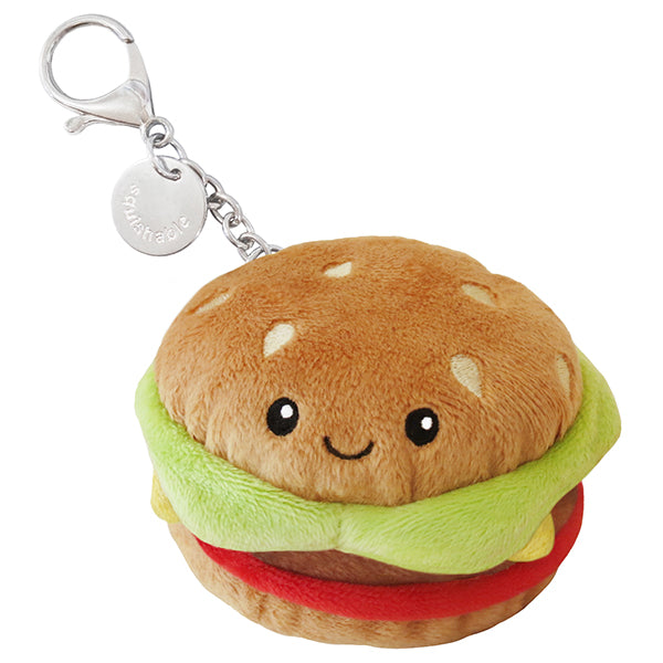 Micro Hamburger Plush Keychain 3"
