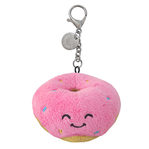 Micro Pink Donut Plush Keychain 3"