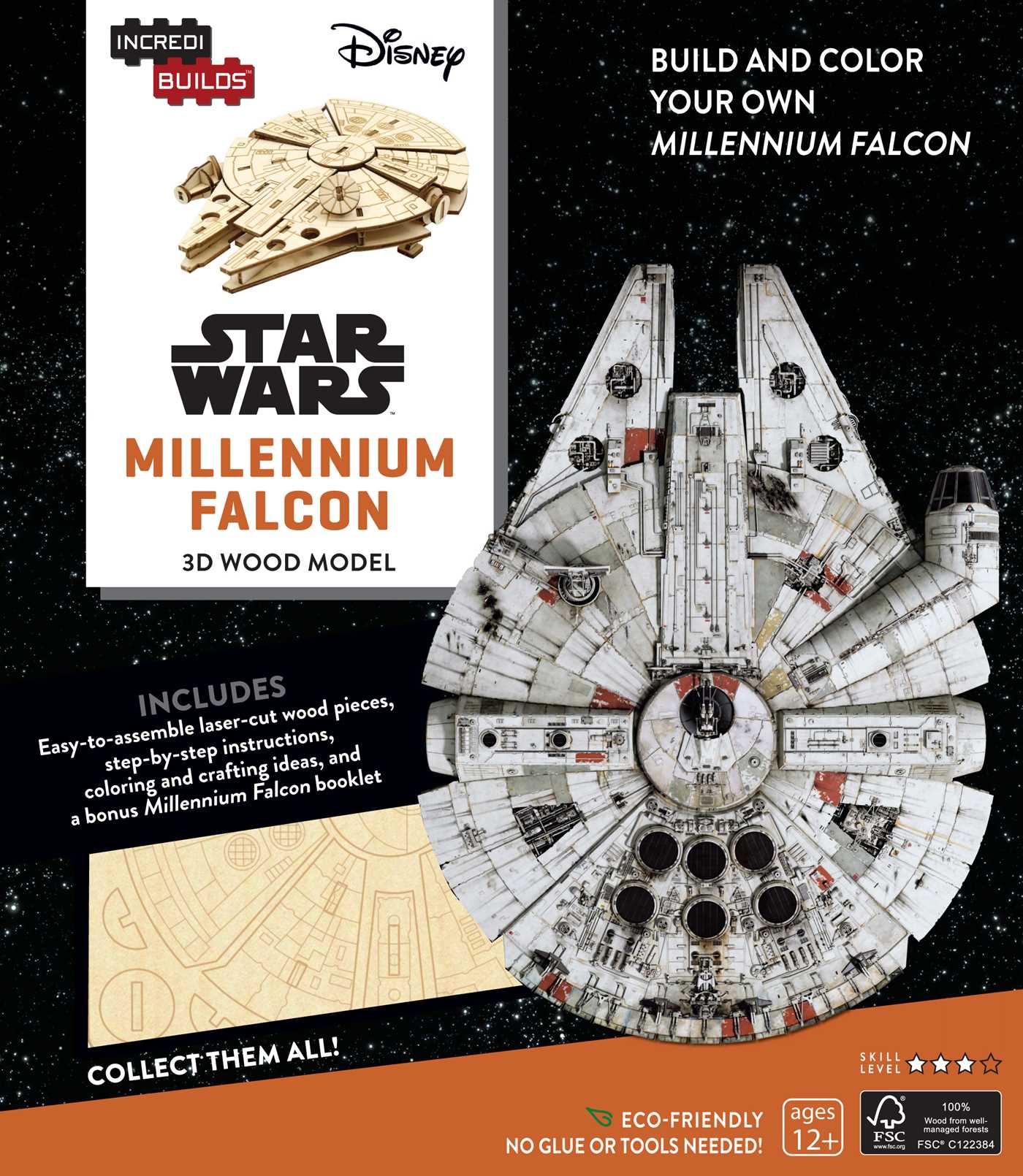 Millennium Falcon IncrediBuilds 3D Wood Model Star Wars