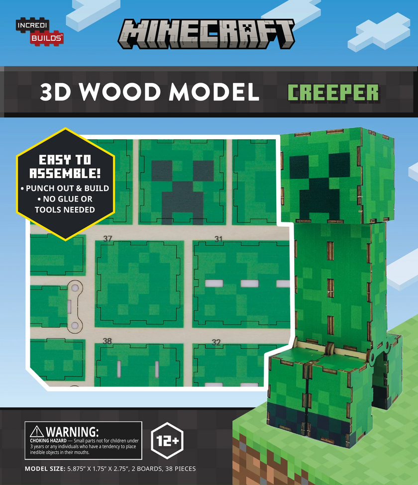 Minecraft Creeper IncrediBuilds 3D Wood Model