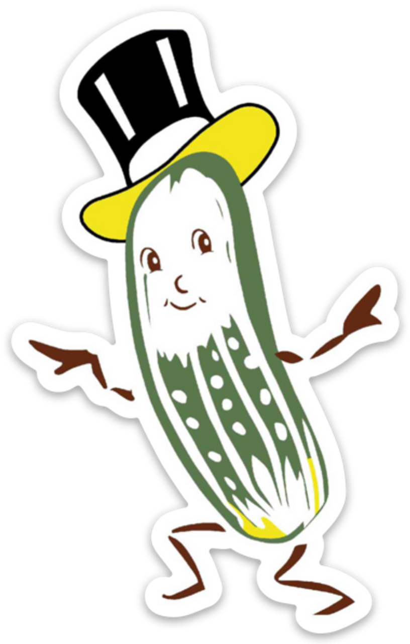 Mr. Pickle Retro Die Cut Sticker