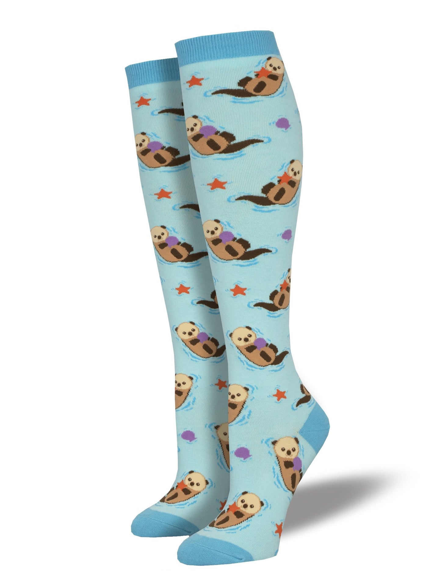 Otter Spotter Women's Knee High Socks Blue
