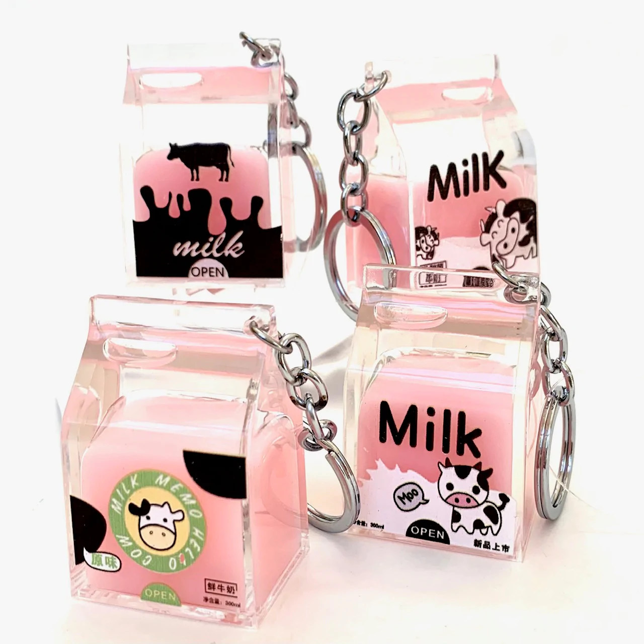 Pink Milk Carton Keychain