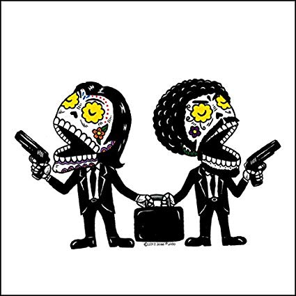 Pulp Fiction Sugar Skull Sticker