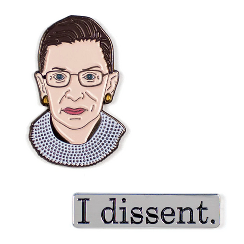 Ruth Bader Ginsburg & Dissent Enamel Pin Set
