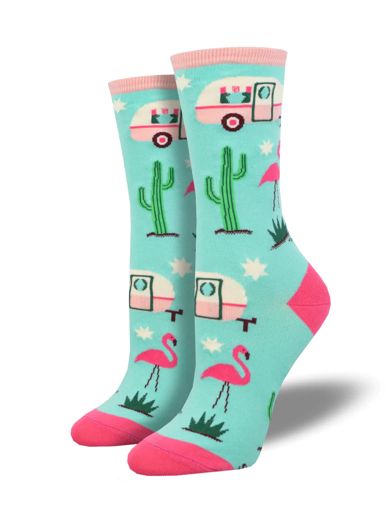 Retro Camper Women's Crew Socks Mint