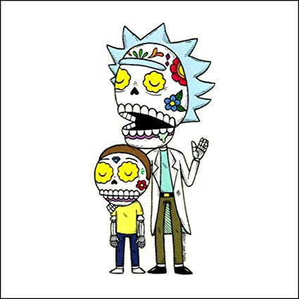 Rick And Morty Sugar Skull Sticker
