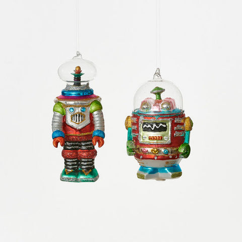 Robot Glass Assorted Ornament