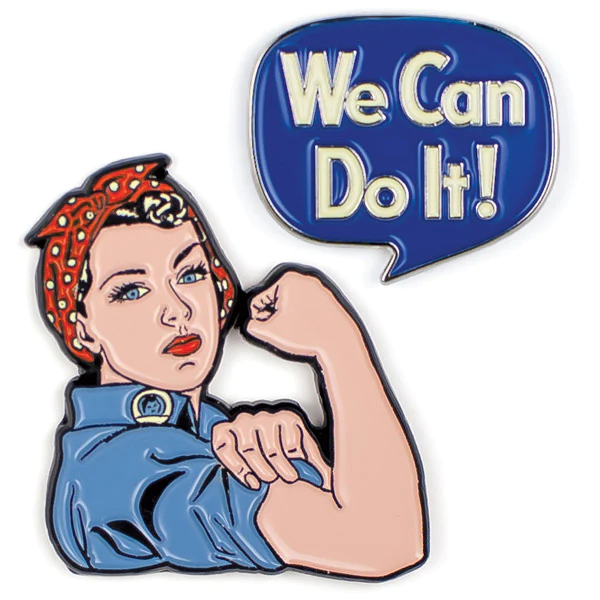 Rosie The Riveter & We Can Do It Enamel Pin Set