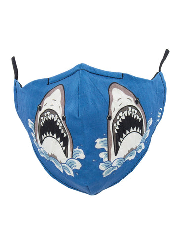 Shark Attack Face Mask Blue