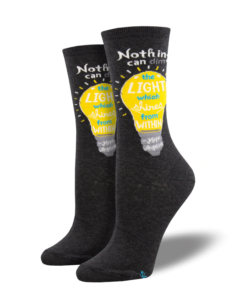 Shine From Within Women's Crew Socks Charcoal Heather