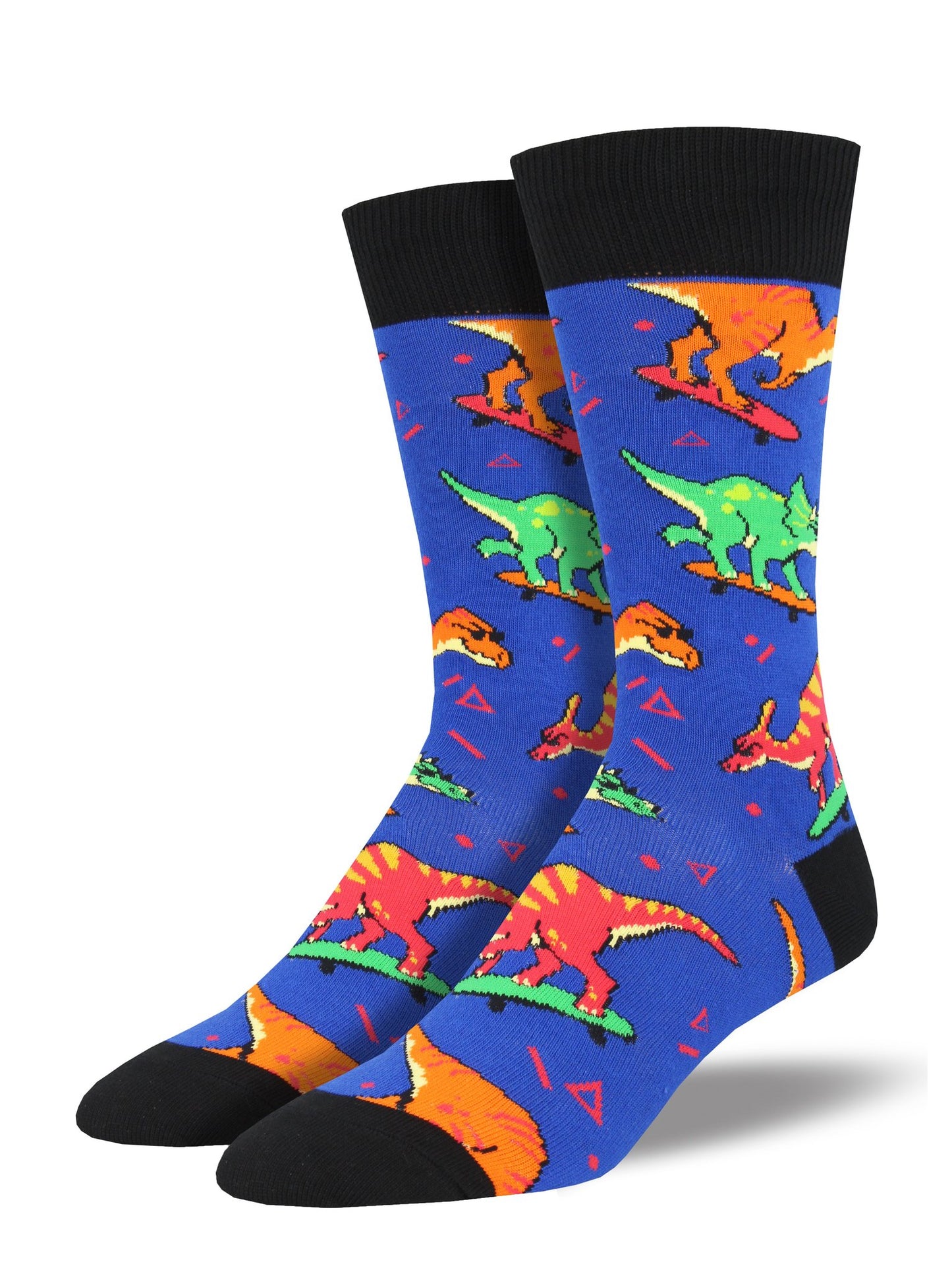 Skate Or Dinosaur Men's Crew Socks Blue