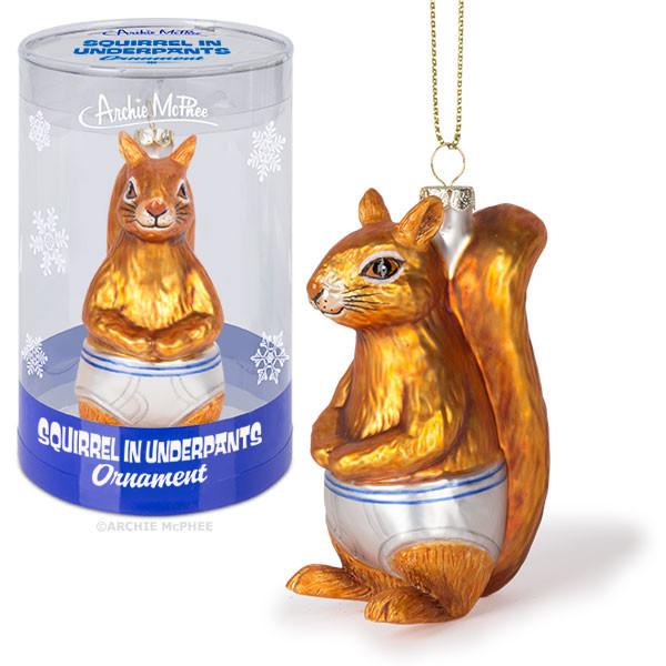 Squirrel In Underpants Ornament Archie