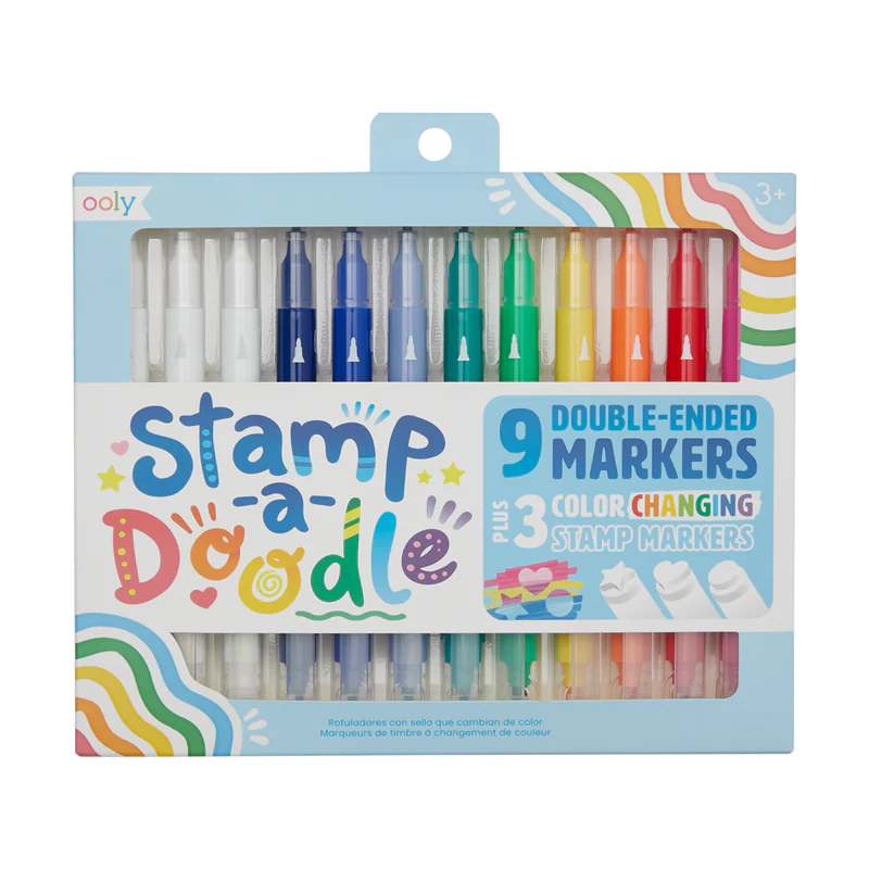 Stamp-A-Doodle 9 Double-Ended And 3 Color Changing Stamp Markers