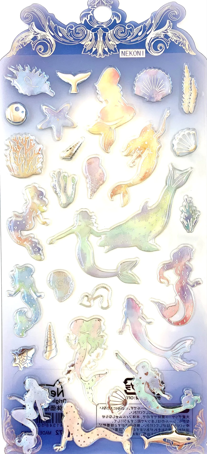 Mermaid Crystal Gel Stickers Version 1 Nekoni