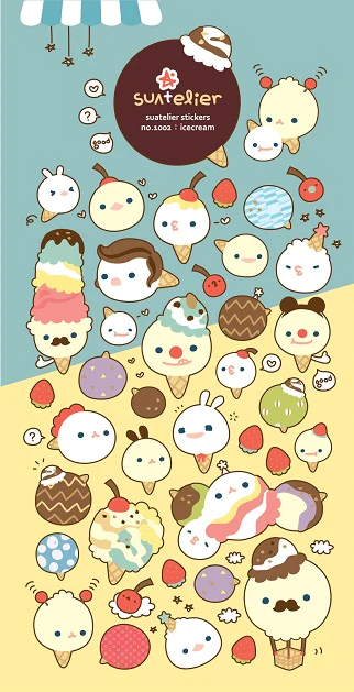 Ice Cream Paper Stickers Suatelier