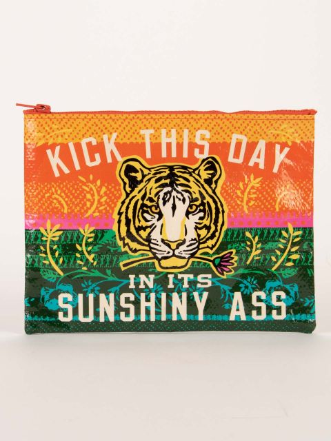 Kick This Day In Its Sunshiny Ass Zipper Pouch Tiger