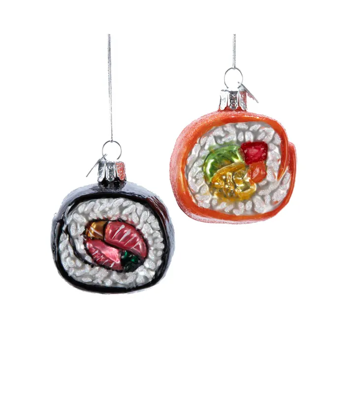 Sushi Seaweed OR Salmon Glass Assorted Ornament