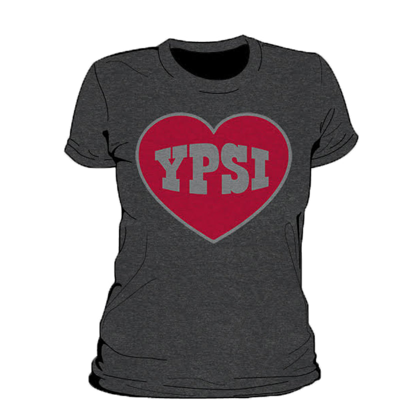 Ypsi Heart Metallic Women's T-Shirt