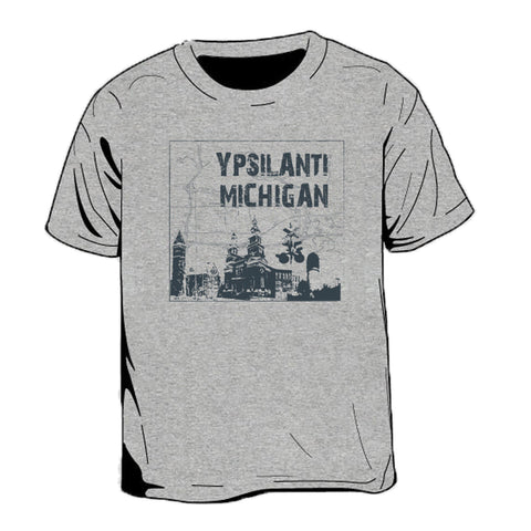 Ypsilanti Michigan Map Kids T-Shirt