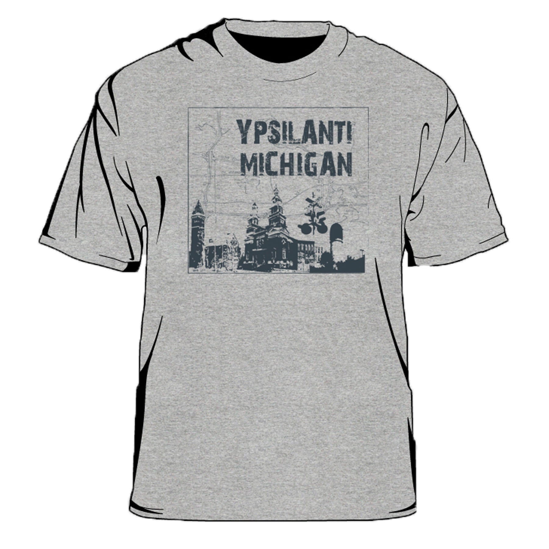 Ypsilanti Michigan Map Men's T-Shirt