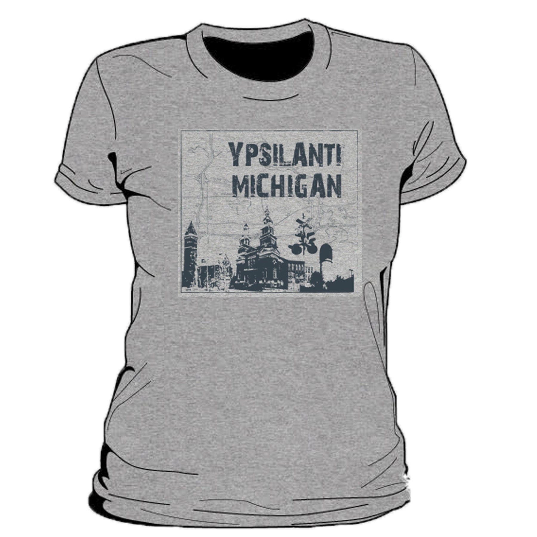 Ypsilanti Michigan Map Women's T-Shirt