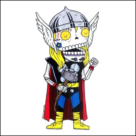 Thor Sugar Skull Sticker