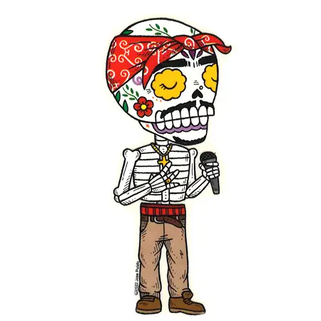 Tupac Shakur Sugar Skull Sticker