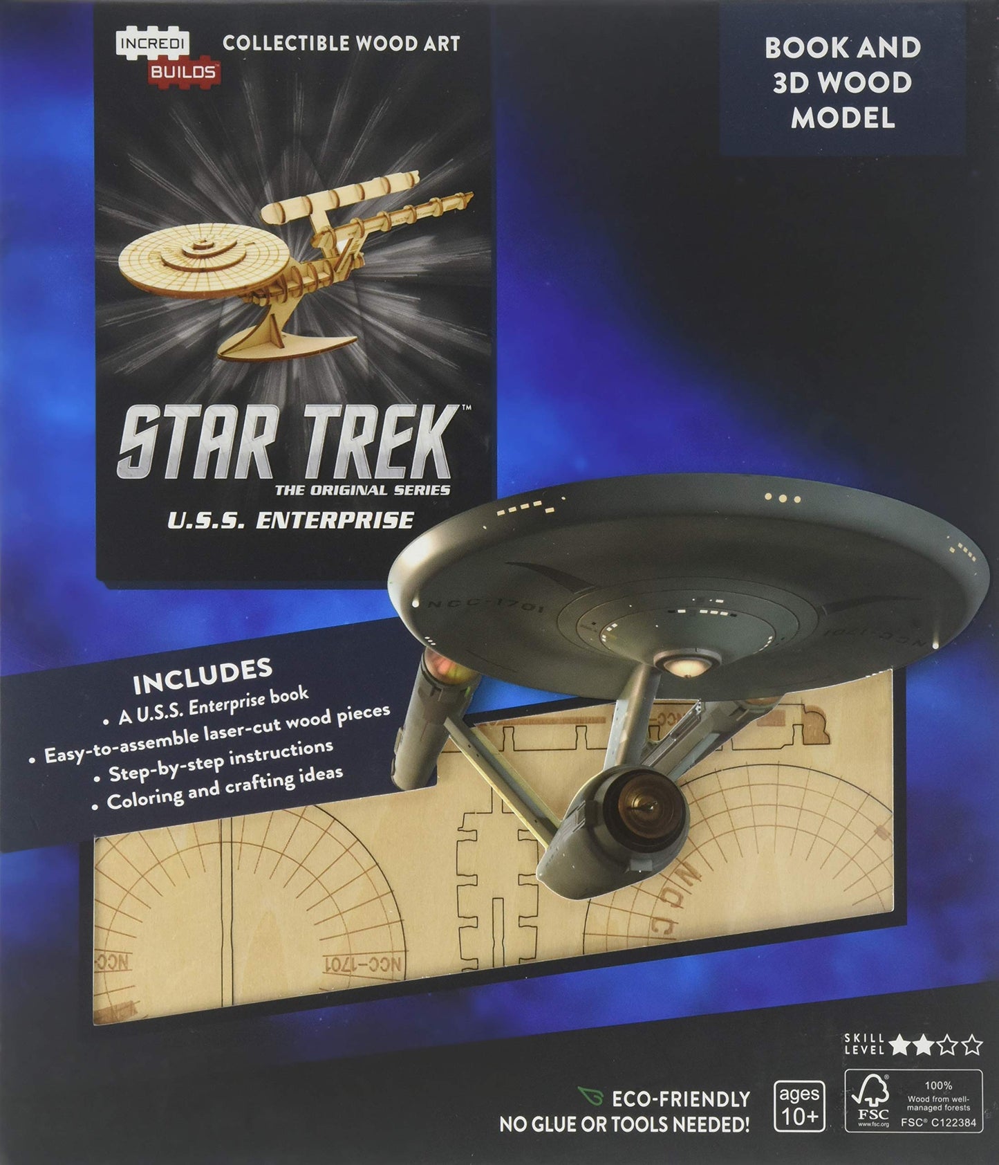 U.S.S. Enterprise IncrediBuilds 3D Wood Model Star Trek
