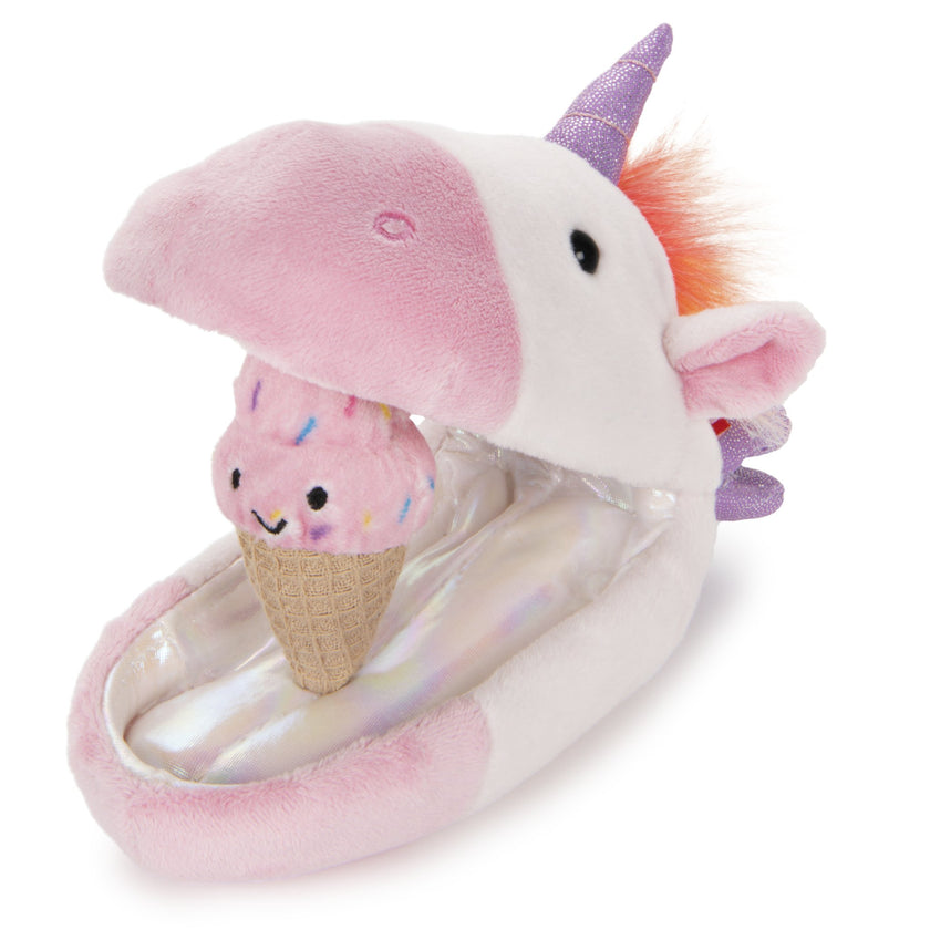 Unicorn With Ice Cream Plush Pod 6"